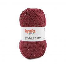 Pelote de fil à tricoter Bulky tweed n°207 rouge framboise- Katia