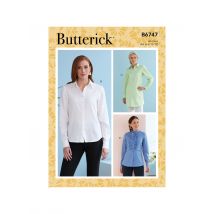 Patron Butterick B6747AA Chemise à col boutonné Femme 34-50 - Butterick - Mondial Tissus