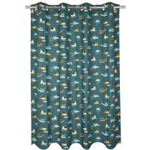 Rideau voitures bleu canard 140 x 250cm - MT - Mondial Tissus