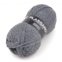 Pelote de fil à tricoter Addict gris foncé - Plassard