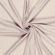 Tissu maillot de bain recyclé imprimé digital rayures camel et blanc - Mondial Tissus