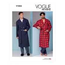 Patron Vogue 1855MUU - robe de chambre homme croisée avec ceinture du du 34 à 40 - Vogue - Mondial Tissus