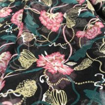 Tissu Liberty soie crêpe fleurs roses - Liberty - Mondial Tissus