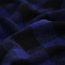 Tissu côtelé carreaux losanges bleu électrique - Mondial Tissus