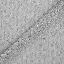 Tissu maille lainage ajouré gris - Mondial Tissus