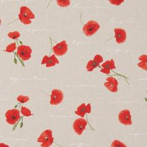 Tissu coton épais bachette de coton coquelicots - Mondial Tissus