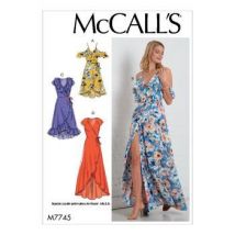 Patron Mccall's 7745 A5 - Robe longue cache-coeur 34-42 - McCall's - Mondial Tissus