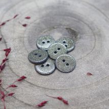 Lot de 5 boutons Glitter bleu storm 15 mm - Atelier Brunette - Atelier Brunette - Mondial Tissus