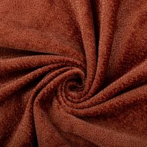 Tissu bouclette velours chenille terracota - Mondial Tissus