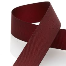 Ruban gros grain chapeau Bordeaux 25 mm - MT - Mondial Tissus