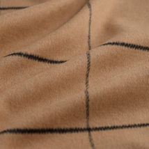 Tissu lainage manteau carreaux noir marron
