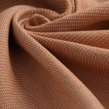Tissu double natté lainage abricot - Mondial Tissus