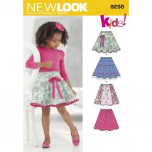 Patron New Look 6258 - jupe enfant - Newlook - Mondial Tissus