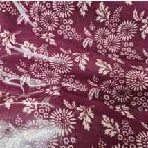Tissu enduit brillant violet imprimé fleur d'été - AU MAISON - A.U Maison - Mondial Tissus