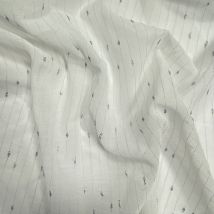 Tissu voilage Gloria écru rayures argentées - 300 cm - Linder - Mondial Tissus