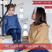 Patron DUO RUBIS ET MINI-RUBIS blouse femme et enfant du 34 au 50 & du 2 au 12 ans - Super Bison - Super Bison - Mondial Tissus