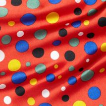 Tissu satin carnaval à pois - Mondial Tissus