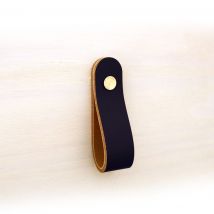 Poignée en cuir et 2 vis noires 11 cm - Miyako - Miyako - Mondial Tissus