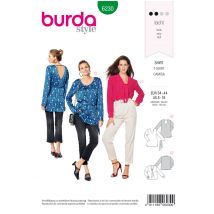 Patron Burda 6230 Blouse femme Tunique col V - du 36 au 46 - Burda - Mondial Tissus
