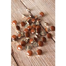Lot de 5 boutons chic caramel 10 mm - Eglantine et Zoé - Mondial Tissus