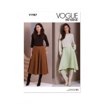 Patron Vogue V1987B5 Femme Jupe et jupe au culotte 36 au 44 - Vogue - Mondial Tissus