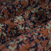 Tissu Popeline viscose fleurs brouillon rouge - MT - Mondial Tissus