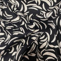 Coupon 3m viscose imprimé pétales noir et blanc - Promod Couture - Promod Couture - Mondial Tissus