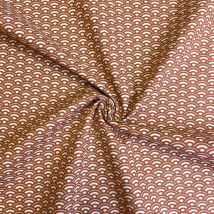 Tissu cretonne coton motif mini éventails japonais caramel