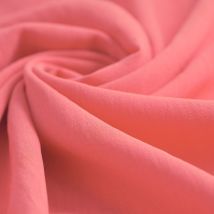 Tissu toile polyester effet froissé rose - Mondial Tissus
