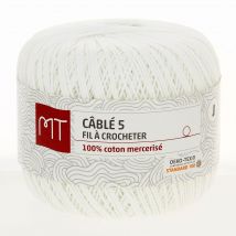 Fil à crocheter n°5 blanc - MT - Mondial Tissus