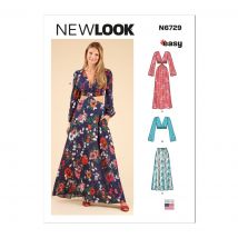 Patron New Look 6729 robe longue 34 au 46 - Newlook - Mondial Tissus