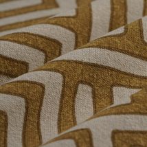 Tissu Bachette lourde Rafia coton jute ocre - Mondial Tissus