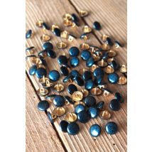 Lot de 5 boutons shiny bleu pétrole 10 mm - Eglantine et Zoé - Mondial Tissus