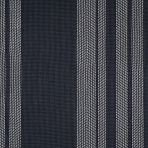 Toile à rayures et chevrons effet tissé bleu foncé - Mondial Tissus