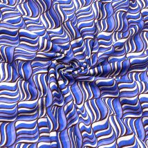Coupon 3m voile coton inde losange bleu 70s - Promod Couture