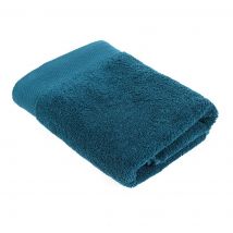Serviette de bain bleu paon 50 x 100 cm - Mondial Tissus
