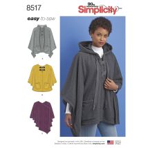 Patron Simplicity S8517.A - Poncho 34 - 52 - Simplicity - Mondial Tissus