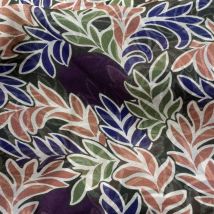 Tissu Liberty soie feuilles vertes roses - Liberty - Mondial Tissus