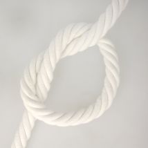 Cordon coton sac de plage 25mm blanc - Mondial Tissus