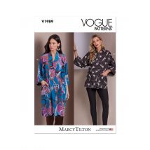 Patron Vogue V1989A Femme Veste kimono 34 au 52 - Vogue - Mondial Tissus