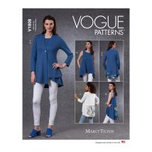 Patron Vogue 1808Y - cardigan et tunique asymétrique femme en maille du 32 au 42 - Vogue - Mondial Tissus