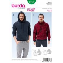 Patron Sweat-shirt homme - Burda n°6718 - Burda - Mondial Tissus