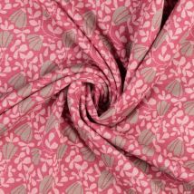Tissu Alpfleece floral rose - Mondial Tissus