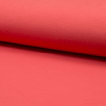 Tissu jersey coton bio uni corail - Mondial Tissus