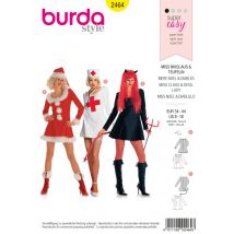 Patron Burda 2464 - déguisement femme mere noel diable infirmiere - Burda - Mondial Tissus