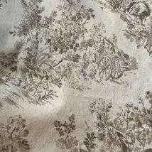 Toile coton effet toile de jouy Gabrielle ficelle - Mondial Tissus
