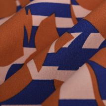 Tissu bâche oxford composition terracotta bleu - MT - Mondial Tissus
