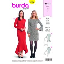Patron Burda 6364 Robe pour dames du 36 au 46 - Mondial Tissus