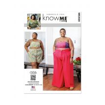 Patron Know Me ME2028FG haut court avec tailles de bonnet c,d,dd,short et pantalon pour femmes 44-54 - Know Me - Mondial Tissus