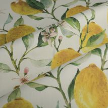 Tissu bâche dralon imprimé citron jaune déperlant - Mondial Tissus